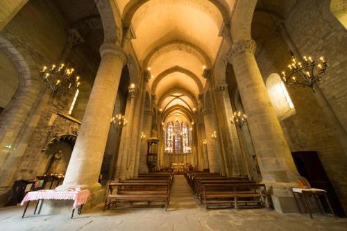 Interior View of Carcassonne  Medieval Inner City (Cité Médiévale) Basilica - Basilique Saint Nazaire in France